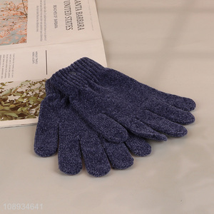 Hot sale women's winter gloves windproof chenille knit gloves