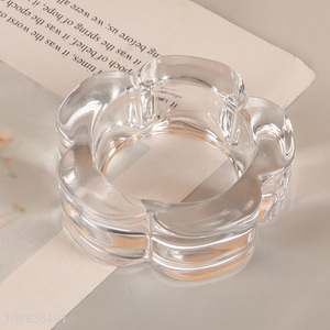 Wholesale Flower Shape Glass Candle Holder Decorative Tea Light Holder