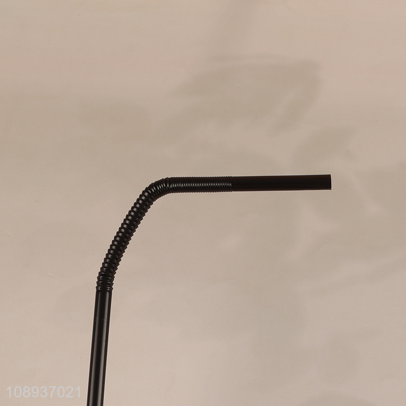 Factory Price Black Plastic Flexible Straws Disposable Drinking Straws