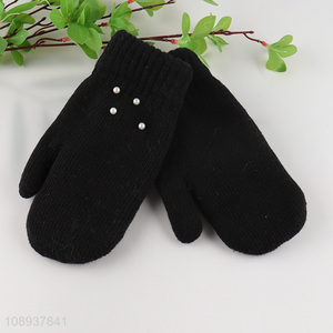 Top products black warm winter woolen gloves for women