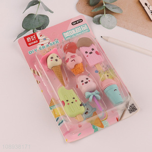 Good selling diy dessert series students stationery eraser set