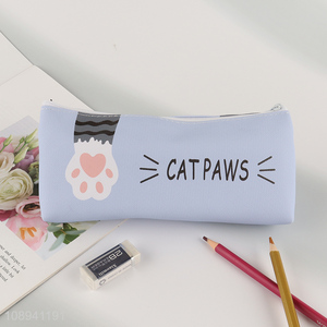 Good selling cat paw pattern students stationery pencil bag