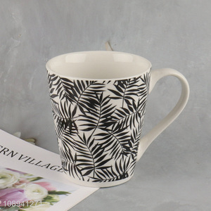 China supplier leaves printed ceramic water cup coffee cup