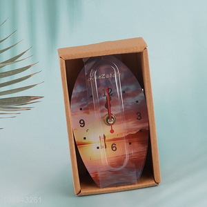 Hot selling glass living room decoration desk clock table clock wholesale