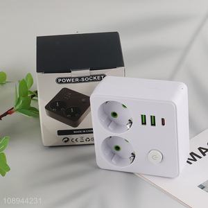 New Product EU Socket Travel Plug Adapter with 2 USB Charging Ports