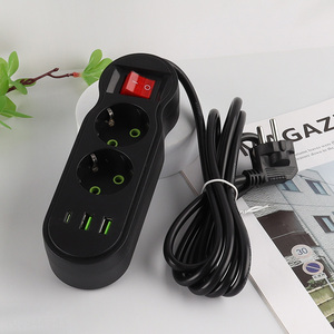 Good Quality EU Extension Socket Power Strip with 2 USB Ports 2 Sockets