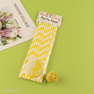 New Arrival Lemon Drinking Straws Decorative Corktail Straws