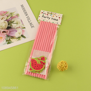 Factory Supply Watermelon Drinking Straws Biodegradable Paper Straws