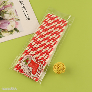 Wholesale Christmas Paper Straws Disposable Straws for Beverage Cocktail