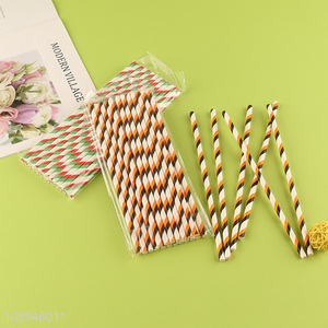 Wholesale Non-Toxic Striped Paper Straws Disposable Straws