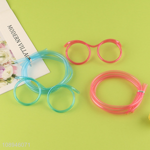 New Product Silly Straw Glasses Loop Drinking Eyeglass Straws