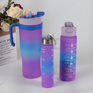 Good Quality 1500ml+800ml+280ml Leak Proof Plastic Sports Water Bottle  Set