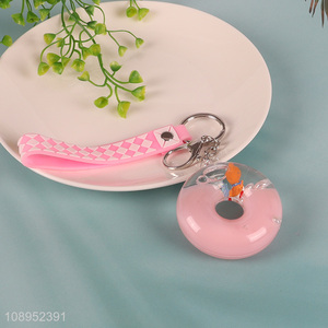 Most popular portable donut shape quicksand keychain for gifts