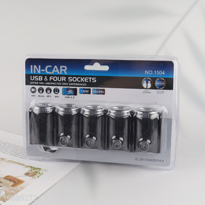 Hot Selling 120W Car Charger Cigarette Lighter USB Charger with 4 Sockets