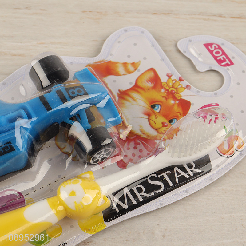 China Imports Soft Bristles Kids Toothbrush with Toy Racing Car