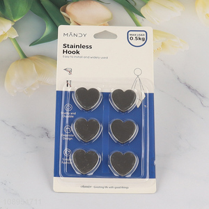 New Product 6PCS Stainless Steel Fridge Magnets Heart Refrigerator Magnets