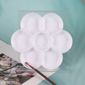 Low price white flower shape kids painting palette