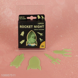 Most popular rocket shape glow in the dark sticker decorative sticker