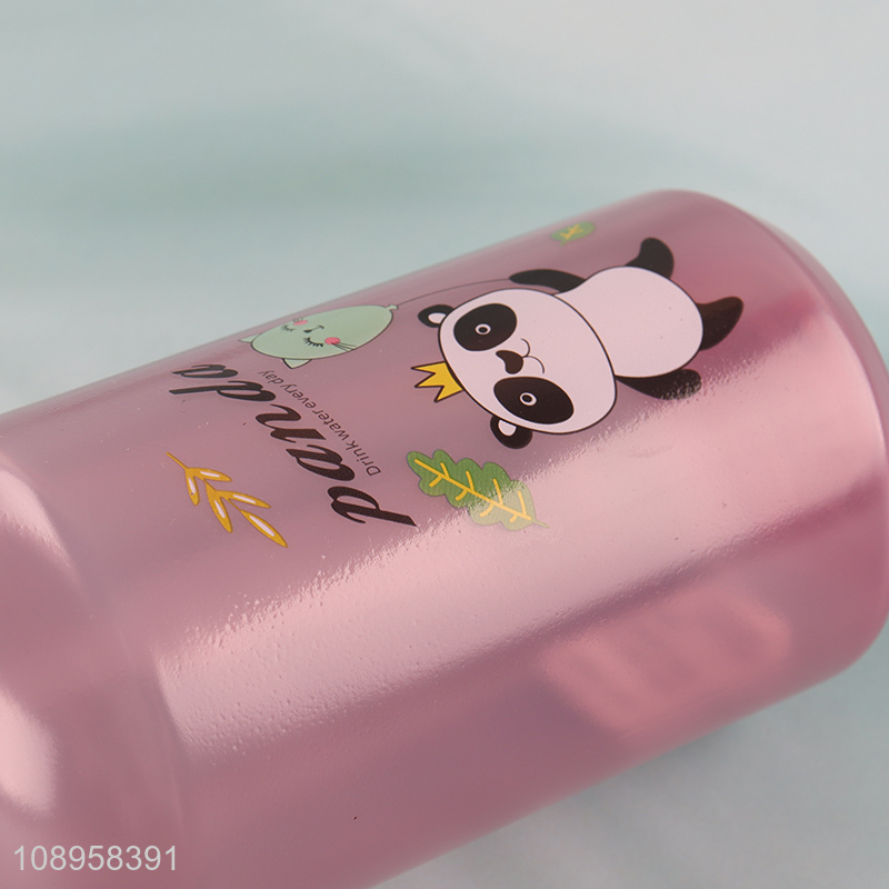 Hot Sale 1000ml Cartoon Panda Printed Plastic Water Bottle with Handle