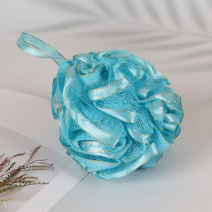 China factory blue soft bath ball bath flower for sale