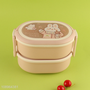 Good Quality 2 Layers Plastic Bento Box Cartoon Lunch Box for Kids