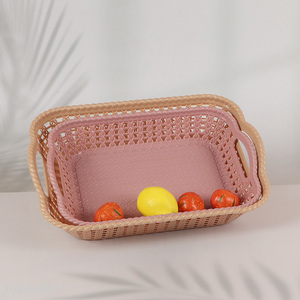 Hot selling plastic fruits drain basket with handle