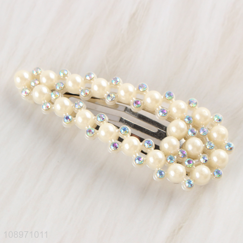 Hot Sale Large Pearl Hair Clips Snap Haipins French Hair Accessories