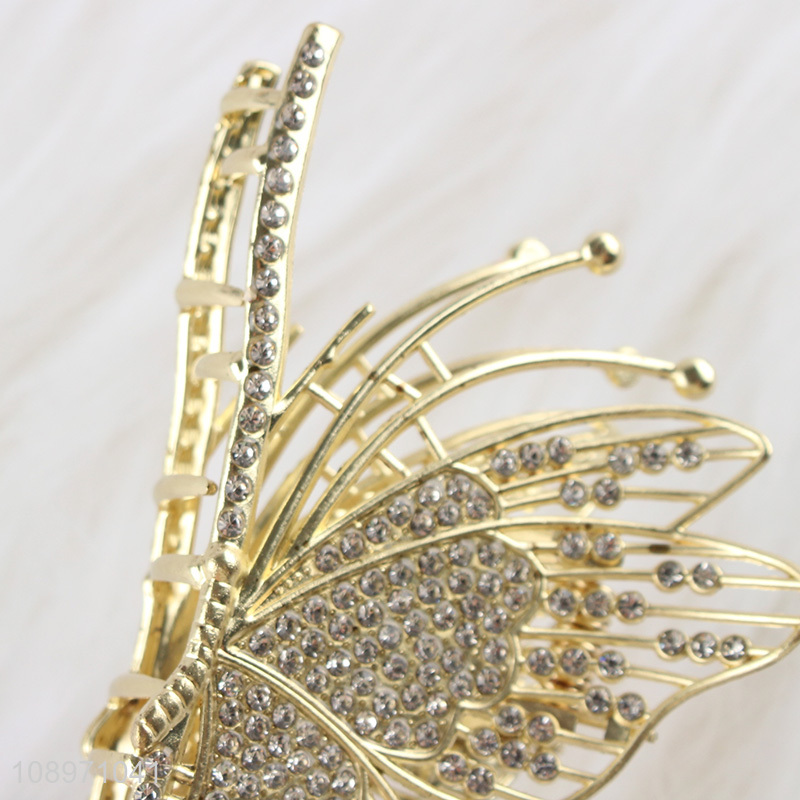 High Quality Metal Butterfly Hair Claw Clips Rhinestone Hair Clips