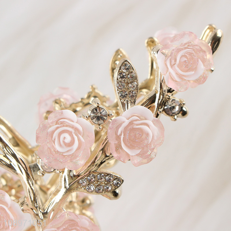 Wholesale Non-Slip Elegant Rose Metal Hair Claw Clips for Women Girls