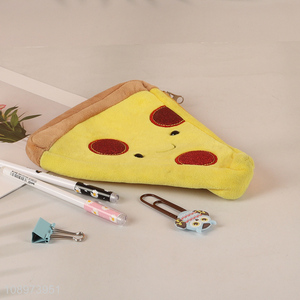 Yiwu market cartoon pizza shape stationery <em>pencil</em> bag for students