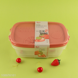 Online wholesale rectangle plastic food container storage box with lid