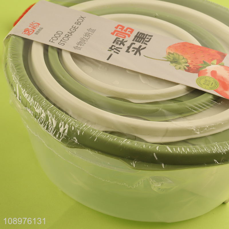 Low price 4pcs round food container food storage box for sale