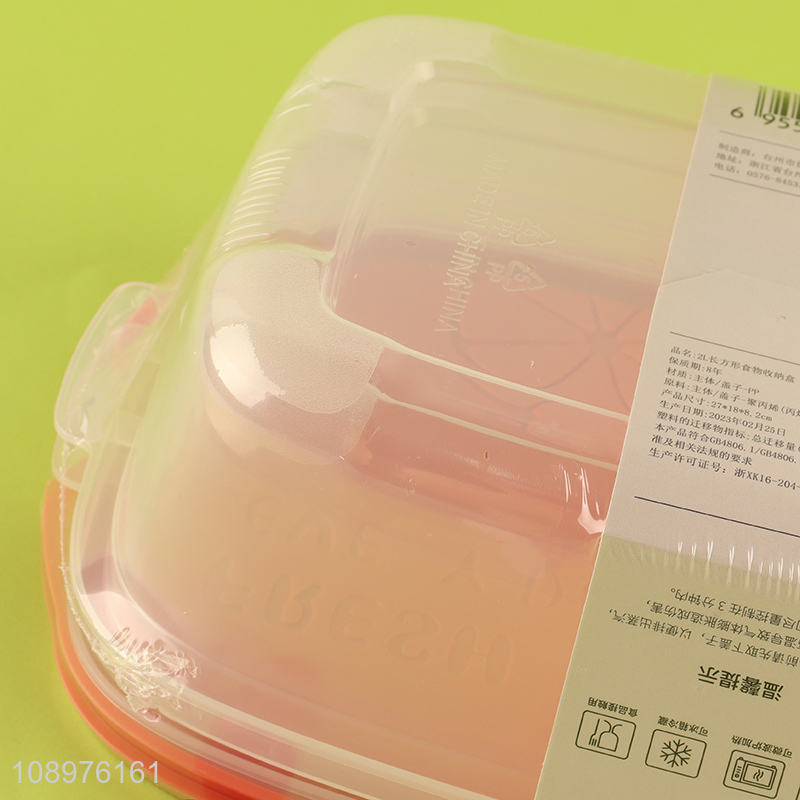 Online wholesale rectangle plastic food container storage box with lid