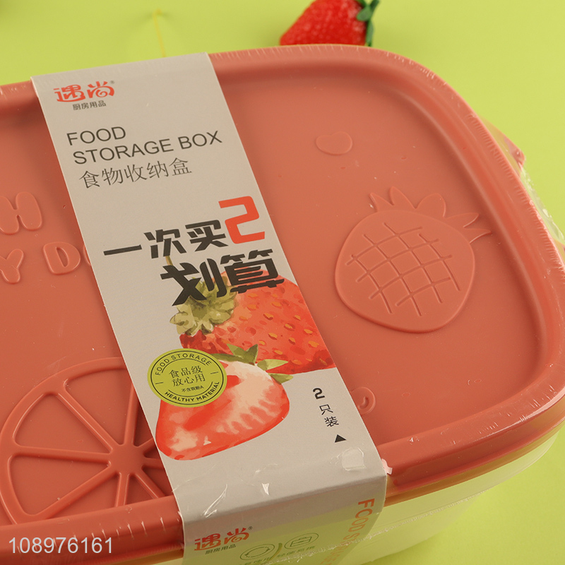 Online wholesale rectangle plastic food container storage box with lid