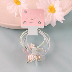 Hot sale butterfly hair scrunchies hair accessories hair ring set