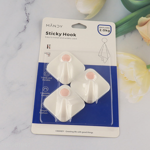 Factory price 3pcs household sticky hook adhesive hook for sale