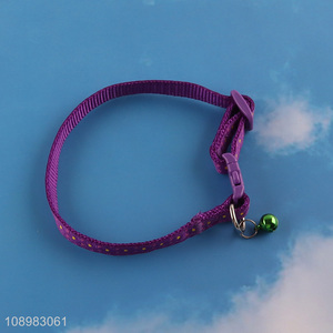 Latest products <em>pet</em> dog adjustable polyester collar with bell