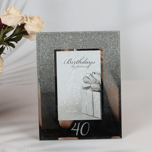 Wholesale 4X6 Inch Glass Picture Frame Glitter Photo Frame for Home Decor