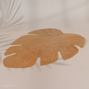 Hot Selling Leaf Shaped PVC Dining Table Placemat for Restaurant Hotel