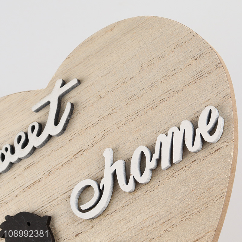 New product heart shape sweet home wooden hanging ornaments