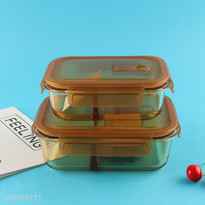 Factory supply 2compartment glass food container preservation <em>box</em>