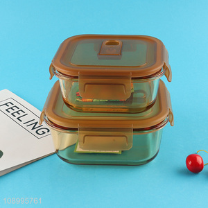 Hot sale square heat-resistant glass food container preservation <em>box</em>