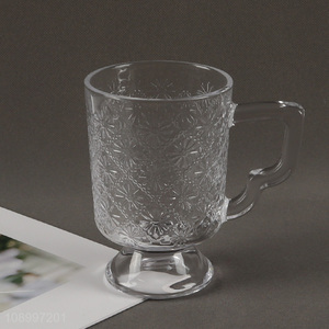 Good Quality Clear Glass Water Cup Lead Free Glass Milk Cup with Handle