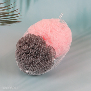 Good Quality2PCS Loofah Shower Spong Mesh Exfoliating Body Scrubbers