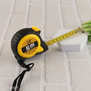 New arrival retractable 5m steel measuring tape with self-lock