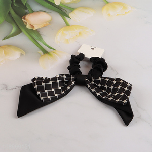 Factory Price Bow Hair Scrunchies Elastic Hair Ties Ponytail Holders