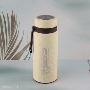 Best sale 550ml portable glass water bottle drinking bottle with plastic cover