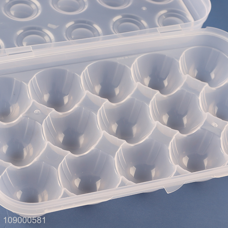 Wholesale 15 Slots Plastic Egg Container Reusable Egg Holder for Fridge