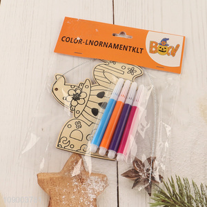 Good Quality Halloween DIY Coloring <em>Wooden</em> <em>Craft</em> Kit Halloween Hanging Ornaments