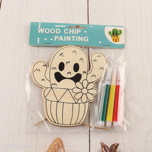 Wholesale DIY Painting Wooden Ornaments Crafts for Kids Boys Girls